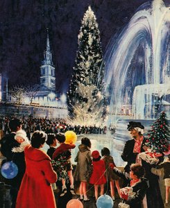 Arbre de Noël à Trafalgar Square, Londres, un cadeau du peuple d